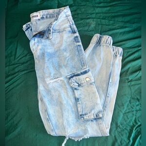 Jean parachute pants